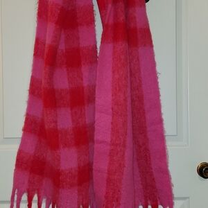 Shiraleah Red and Pink Plaid Scarf